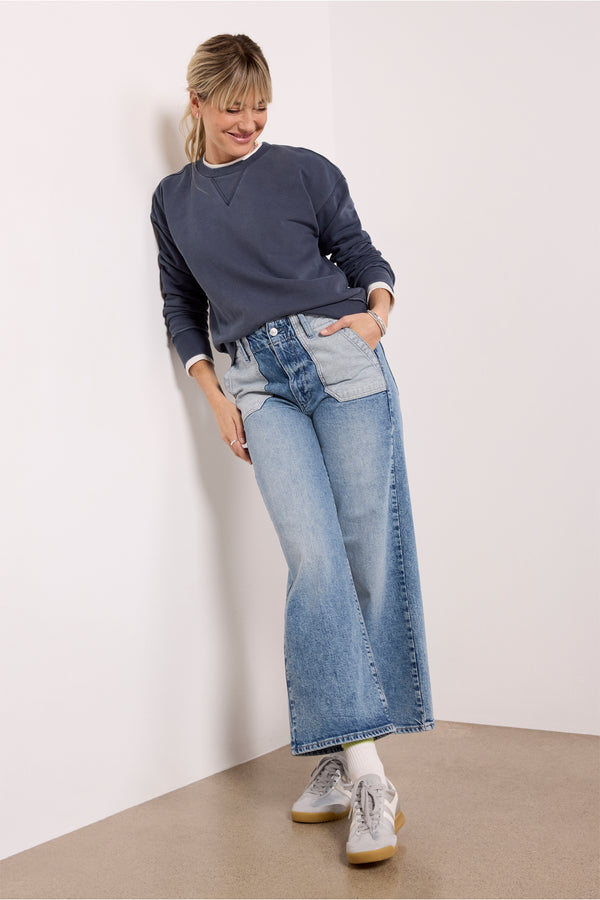 everve Charlize Crew Neck Sweatshirt Navy