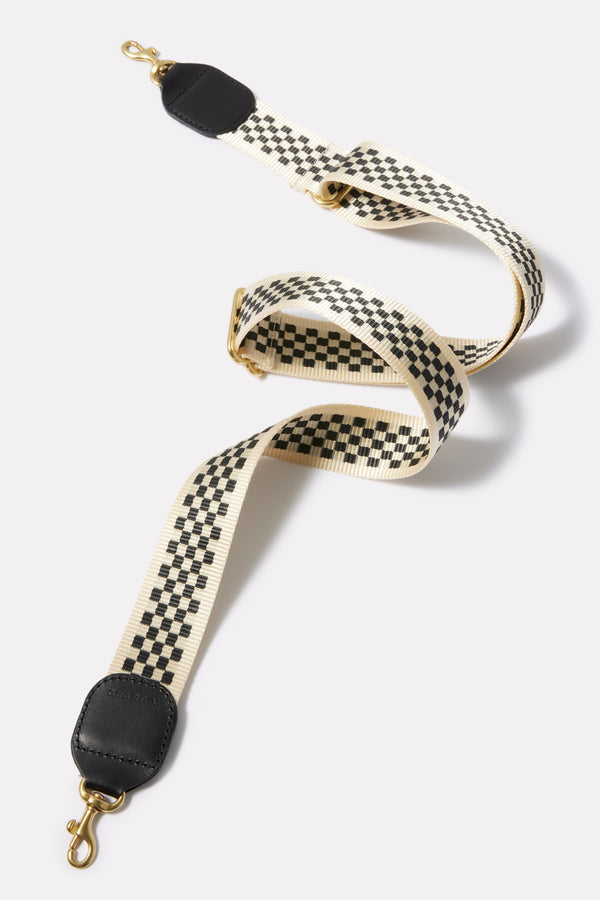 everve Checkered Crossbody Strap Black/White