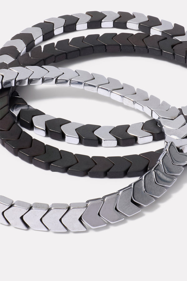 Everve Cher Chevron Bracelet Pack Black/Silver