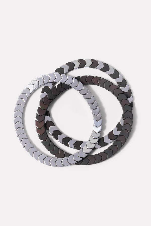 everve Cher Chevron Bracelet Pack Black/Silver