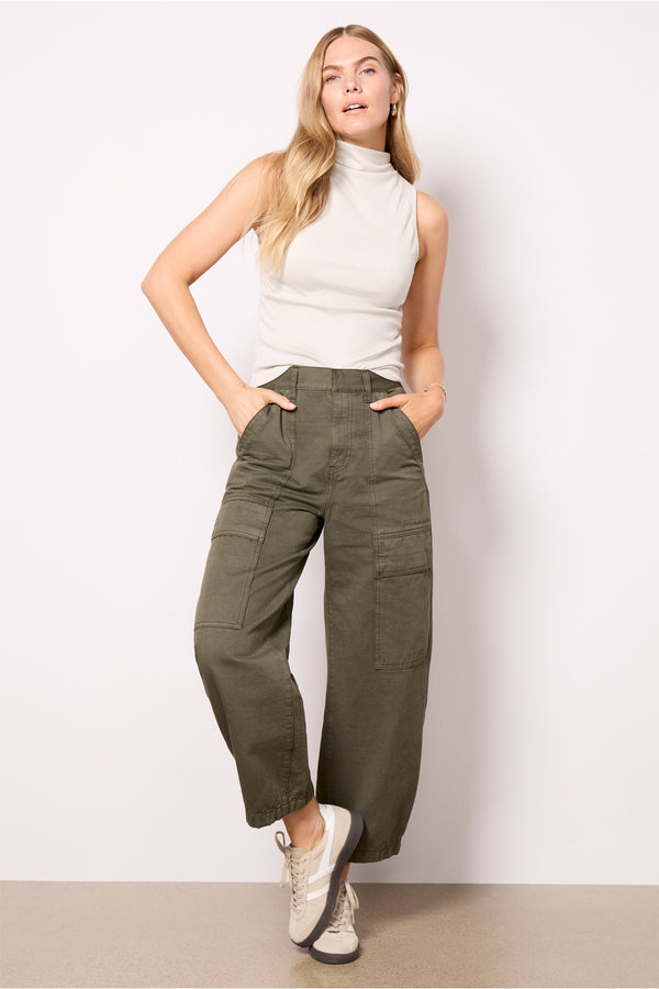 Everve Chiara Drape Neck Top Stucco