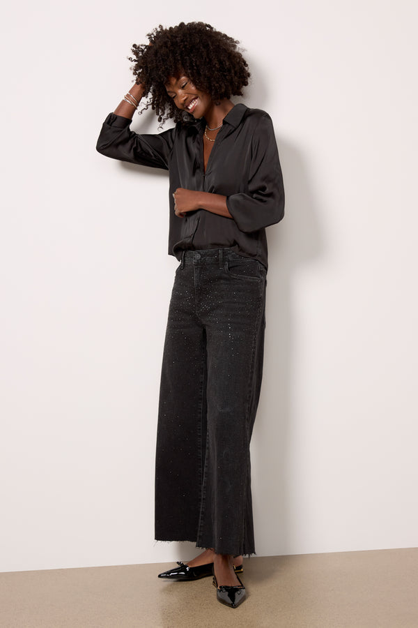 Everve Clara Silky Top Black