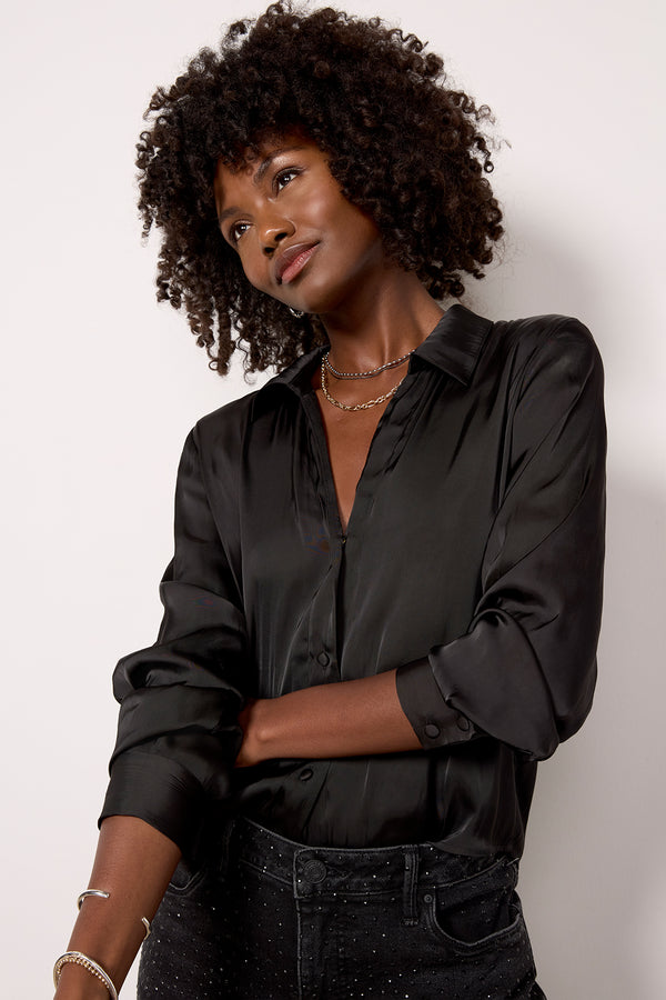 everve Clara Silky Top Black