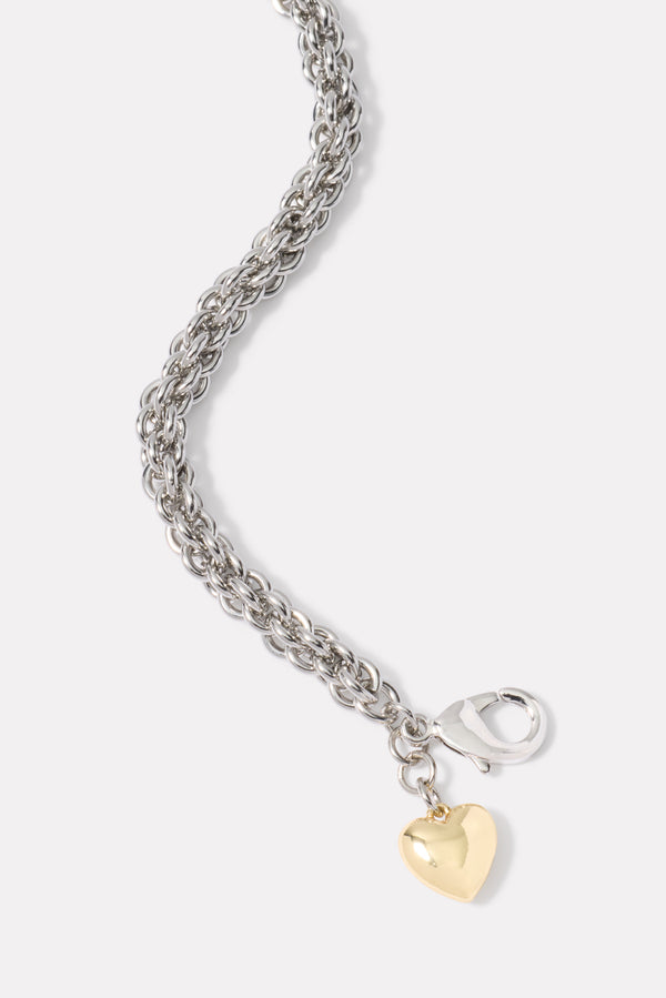 Everve Cleo Heart Charm Bracelet Silver/Gold