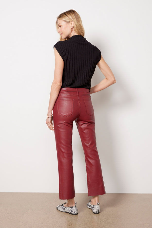 Everve Coated Kelsey Crop Boot Red