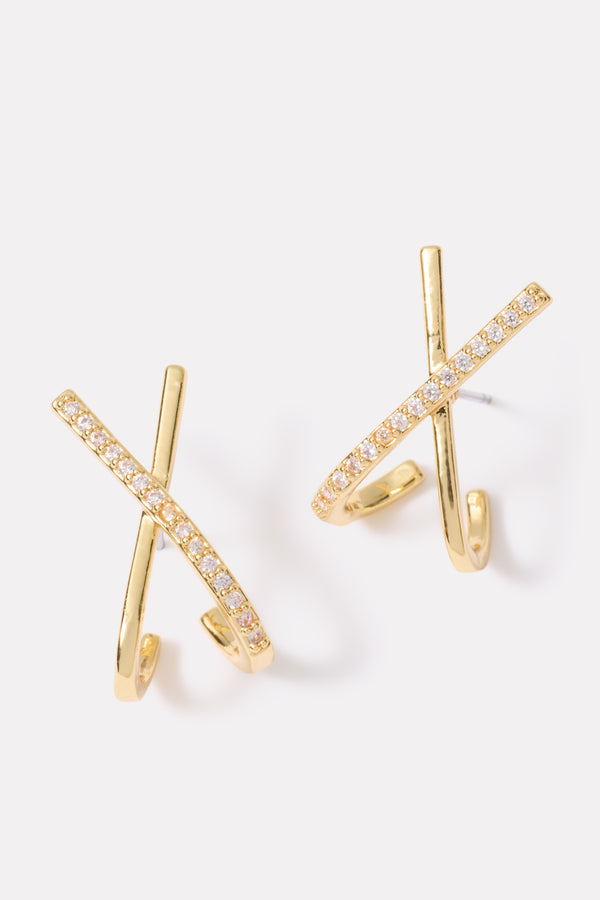 Everve Codey Criss Cross Earring Gold