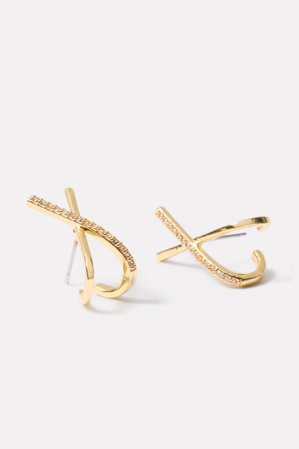 everve Codey Criss Cross Earring Gold