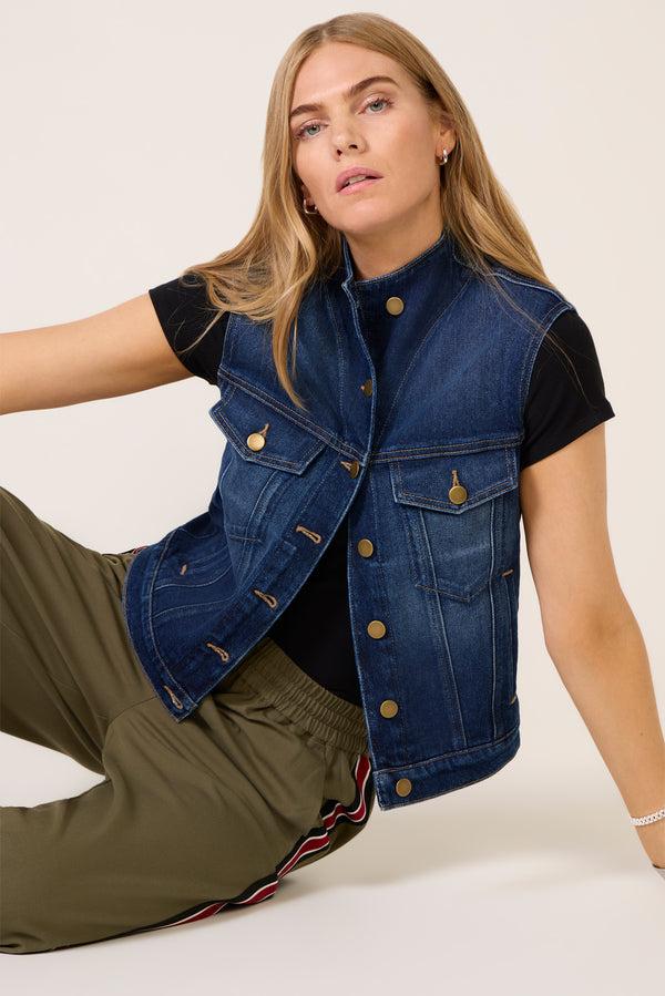 Everve Connor Denim Vest Mediumwash
