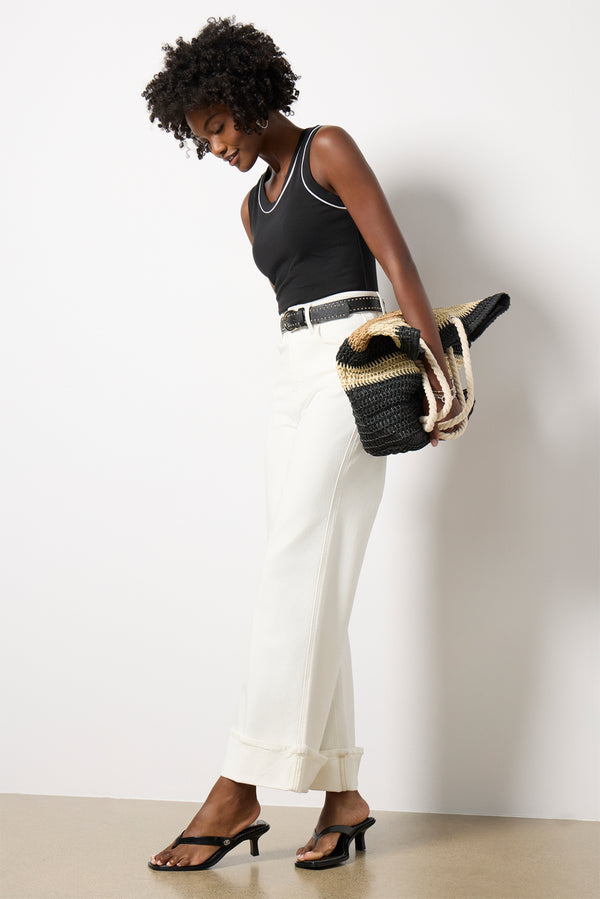 Everve Corey Piped Tank Black/White