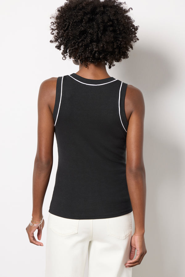 Everve Corey Piped Tank Black/White