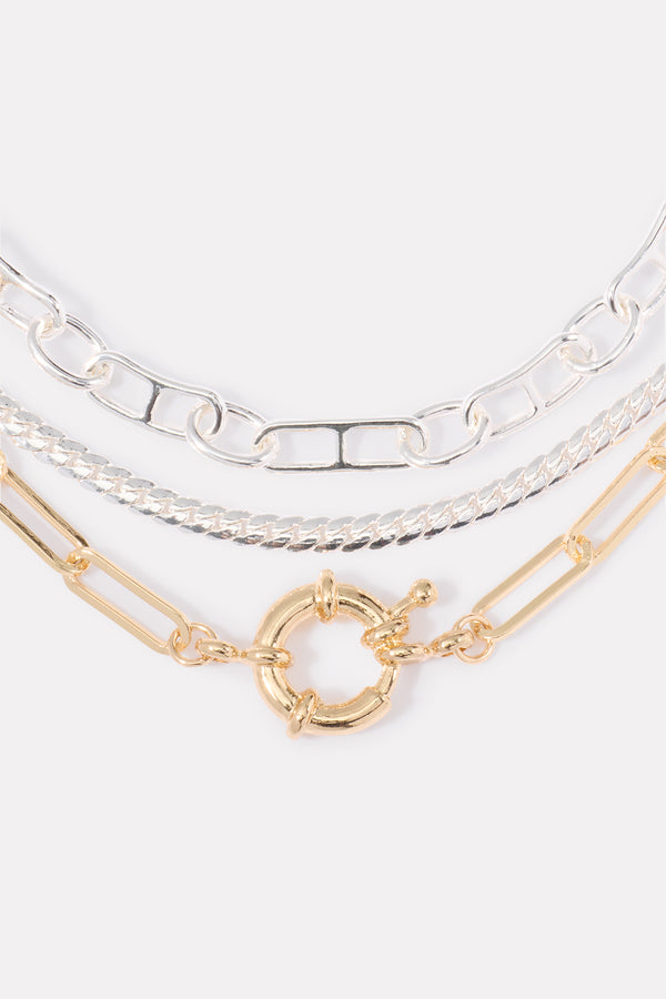 Everve Corinne Layered Necklace Gold/Silver