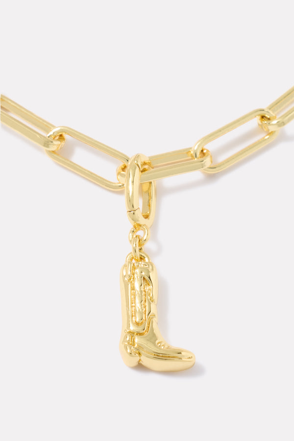 Everve Cowboy Boot Charm Gold