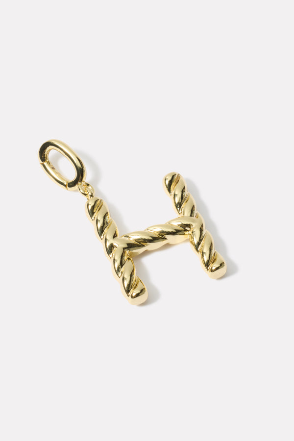 everve Crew Alphabet Statement Charm - H Gold