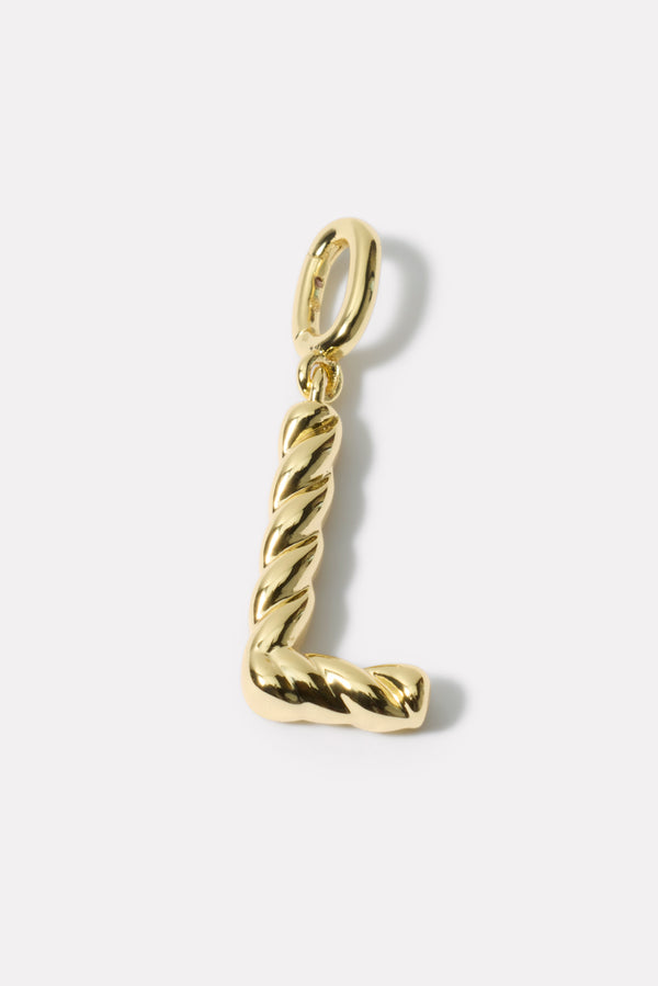 everve Crew Alphabet Statement Charm - L Gold