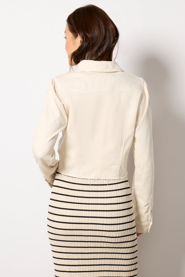 Everve Cropped Pacey Denim Jacket Quartzsand