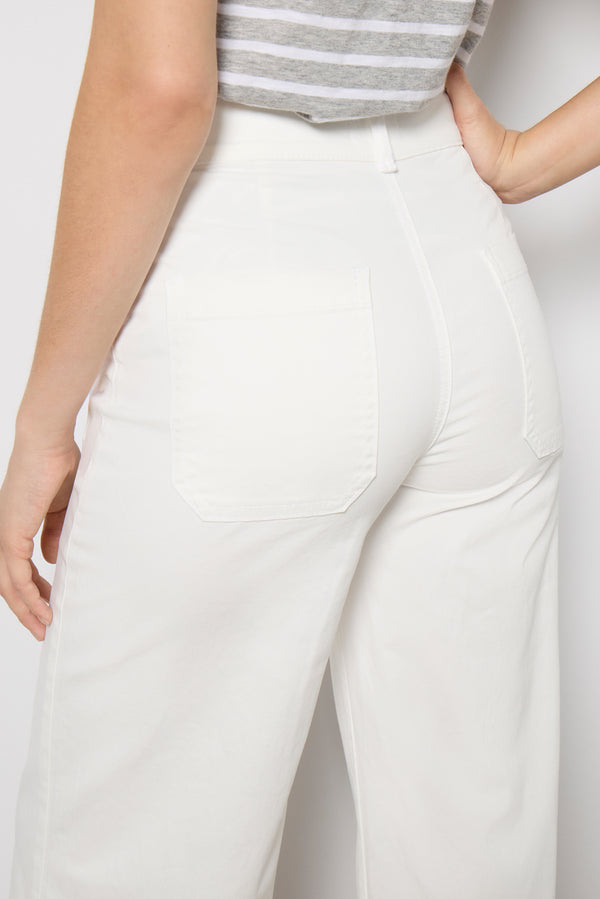Everve Cropped Sailor Pant Ivory