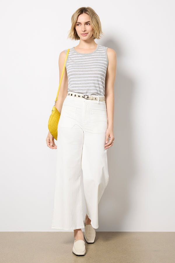 everve Cropped Sailor Pant Ivory
