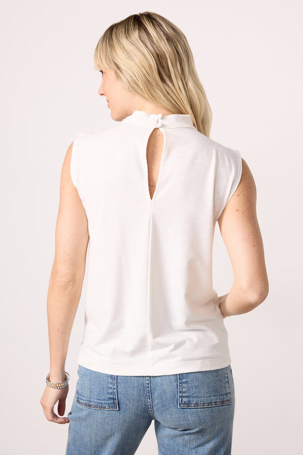 Everve Dakota Cowl Neck Tank Offwhite