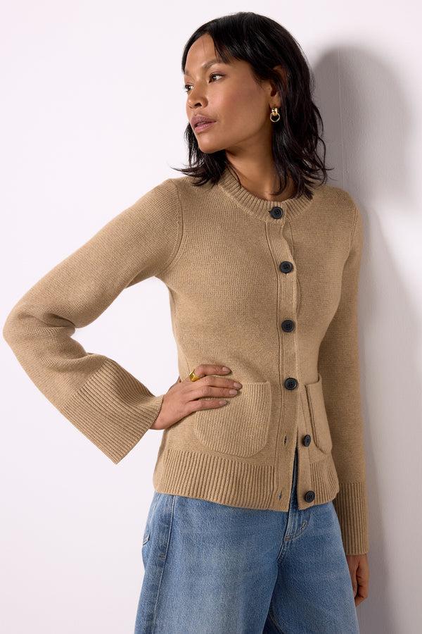 everve Dani Cardigan Toastedwheat
