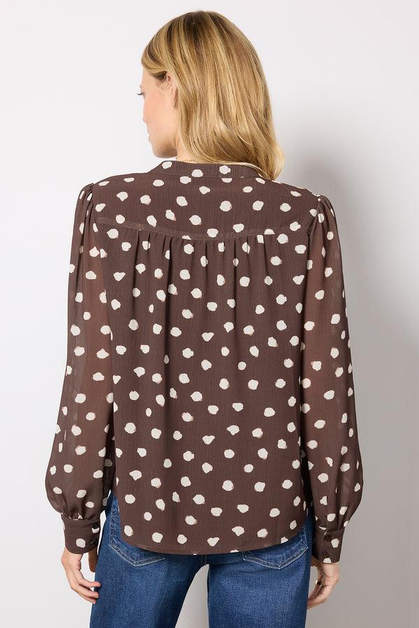 Everve Darby Chiffon Top Polkadot
