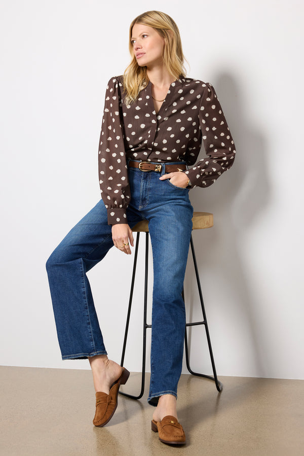 everve Darby Chiffon Top Polkadot