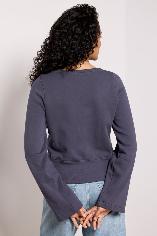 Everve Darlene Envelope Neck Sweatshirt Graphite