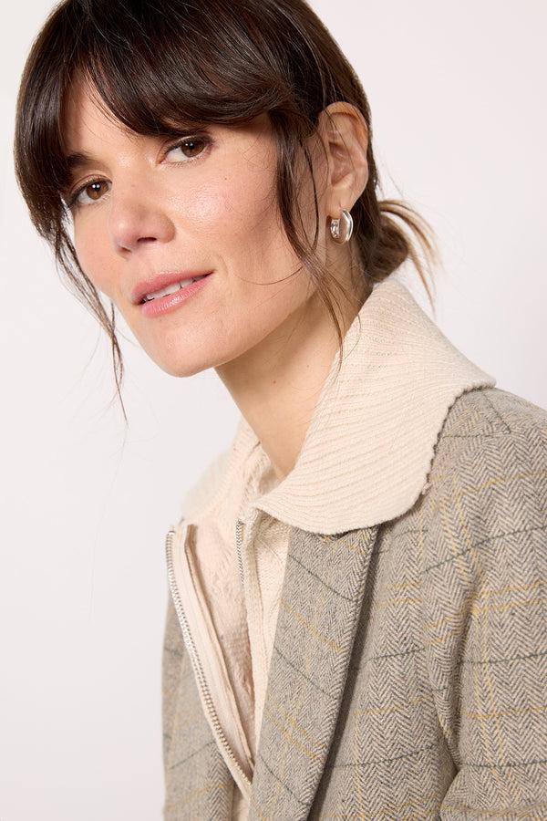 Everve Dawson Plaid Blazer Winterwhite