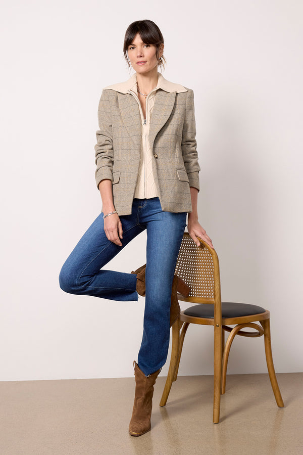 Everve Dawson Plaid Blazer Winterwhite