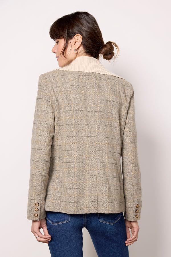Everve Dawson Plaid Blazer Winterwhite