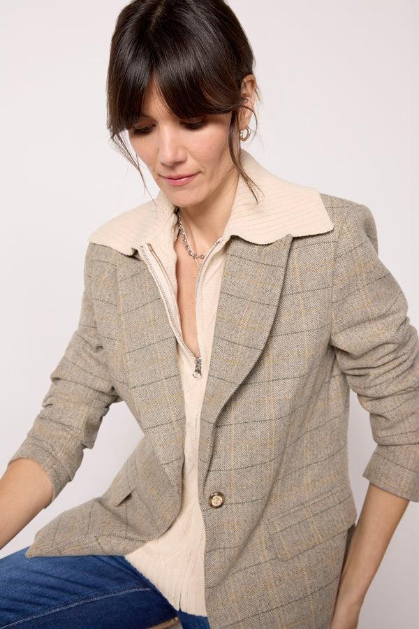 everve Dawson Plaid Blazer Winterwhite