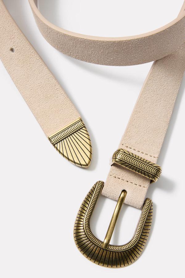 Everve Deandra Western Belt Naturalsuede