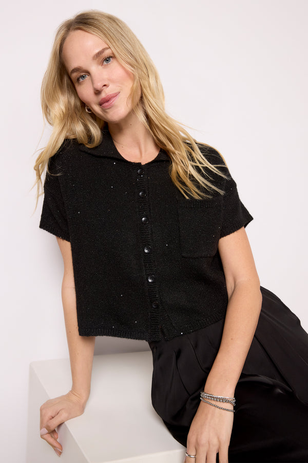 everve Delfina Sparkle Sweater Black
