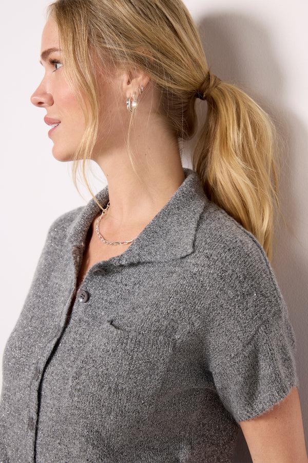 Everve Delfina Sparkle Sweater Grey