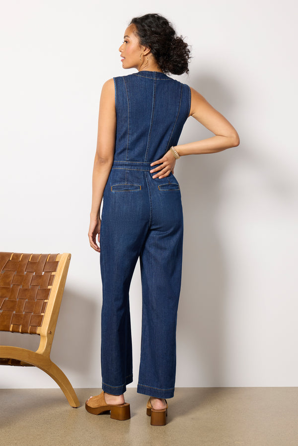 Everve Denim Giselle Jumpsuit Duskdivewash