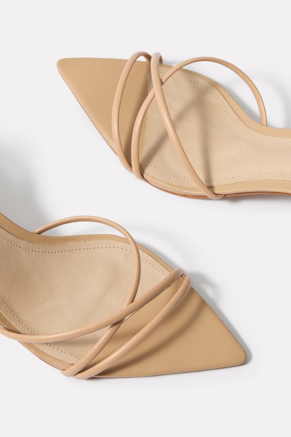 Everve Desiree Mid Heel Dress Sandal Lightnude