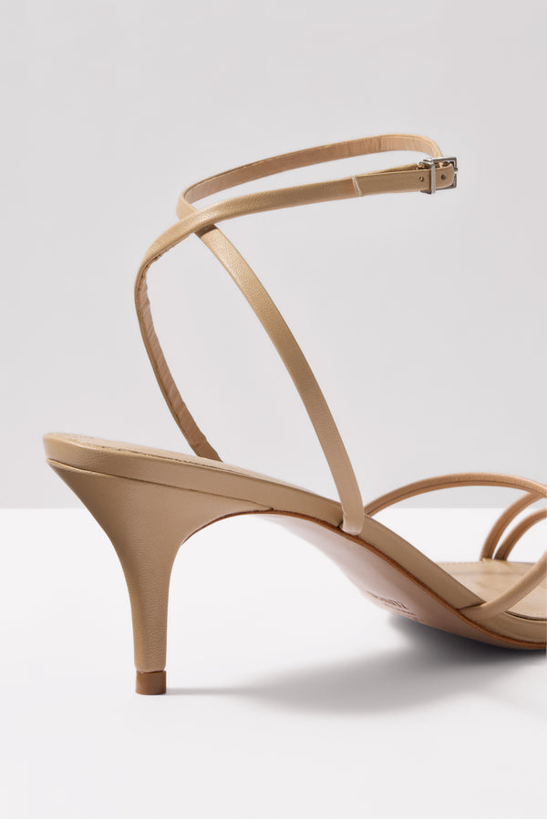 Everve Desiree Mid Heel Dress Sandal Lightnude