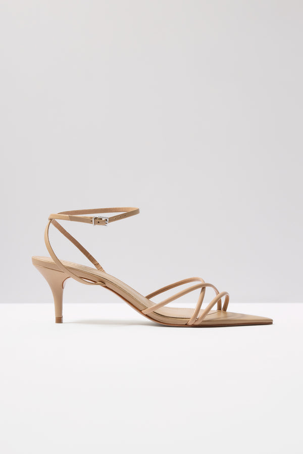 Everve Desiree Mid Heel Dress Sandal Lightnude