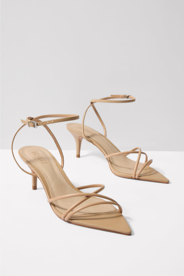 everve Desiree Mid Heel Dress Sandal Lightnude