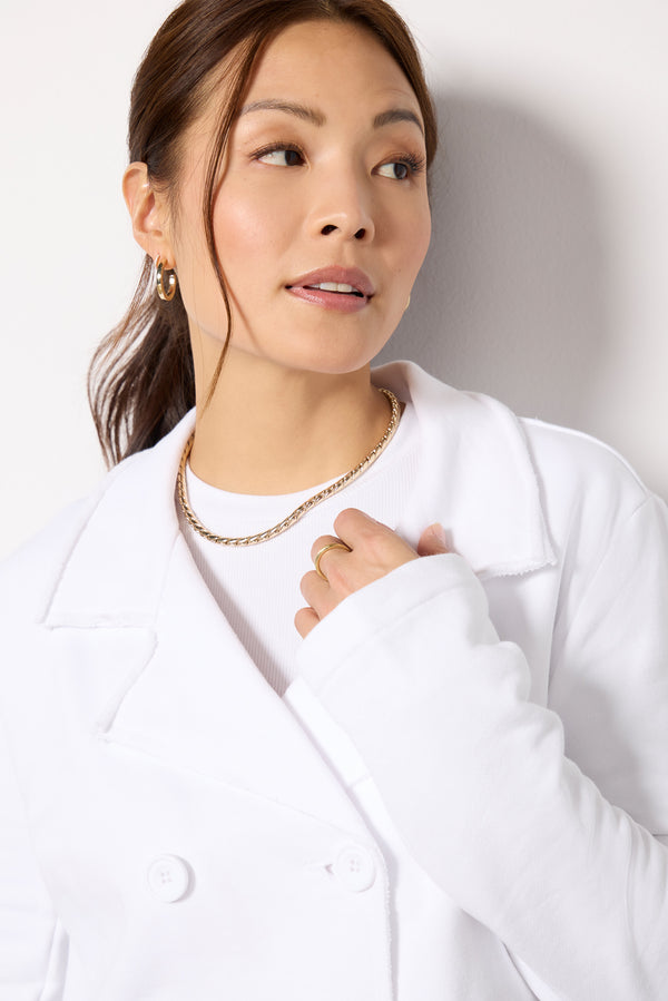 Everve Diana French Terry Blazer White