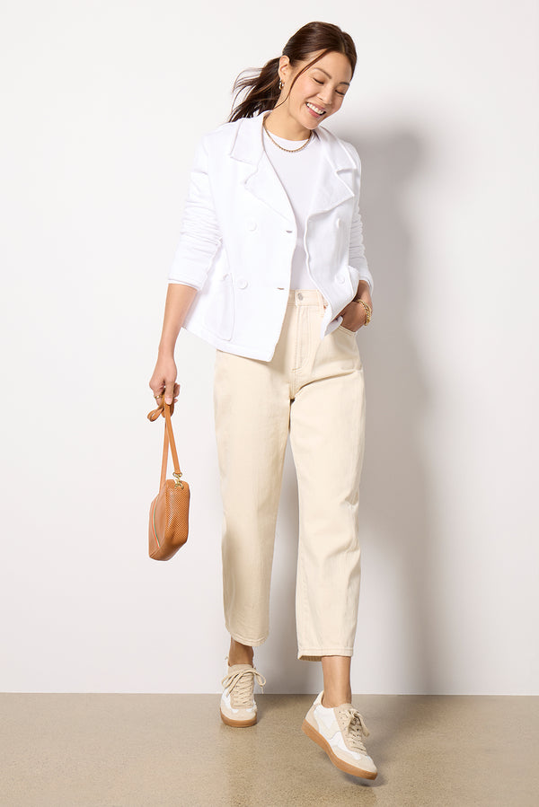 Everve Diana French Terry Blazer White