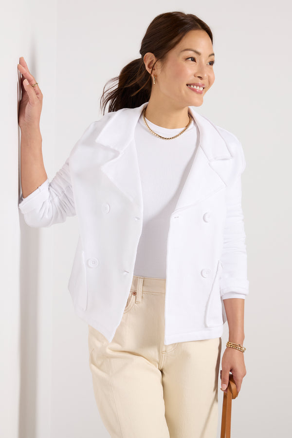 everve Diana French Terry Blazer White