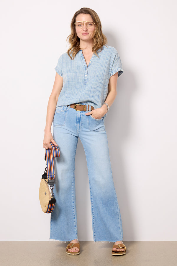 Everve Dream Cotton Desmond Top Lightindigowash