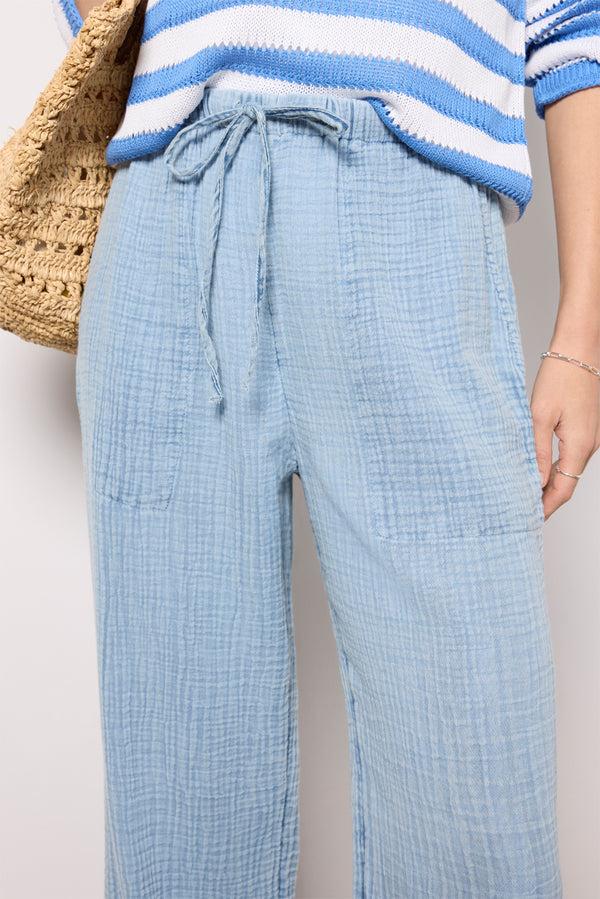 Everve Dune Cotton Guaze Pant Lightindigo
