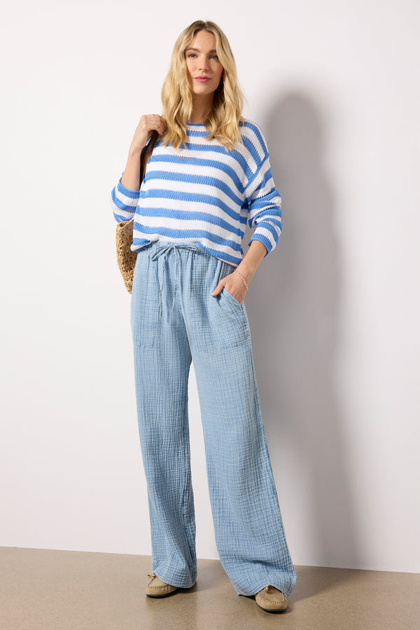 everve Dune Cotton Guaze Pant Lightindigo