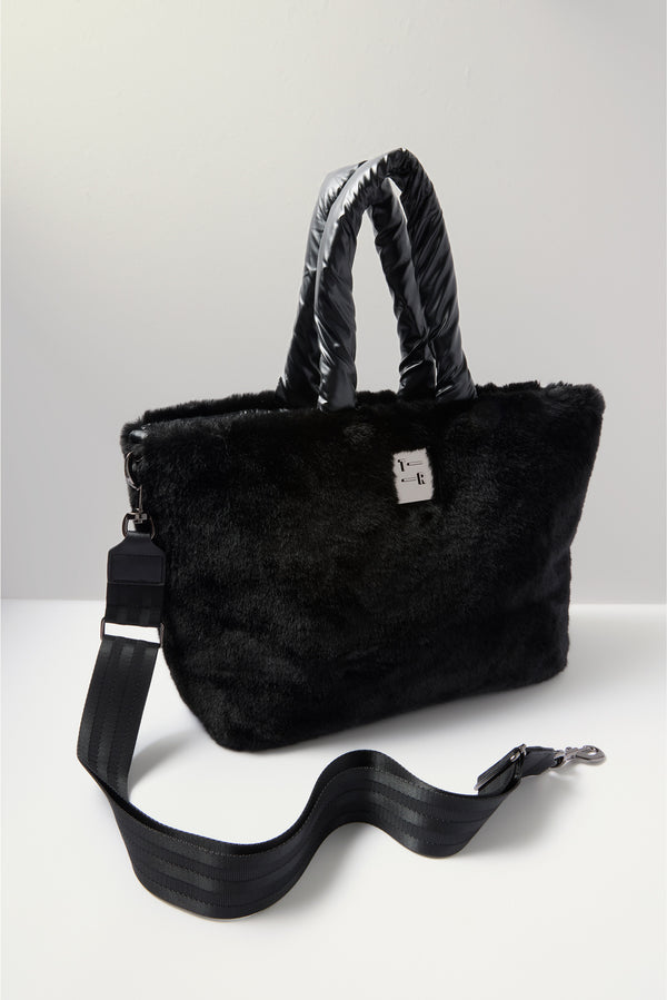 Everve Duplex Reversible Fur Tote Pearlblackfur