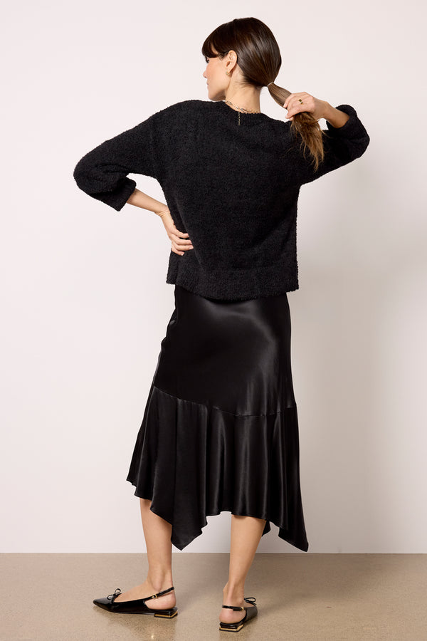 Everve Edwina Satin Skirt Black