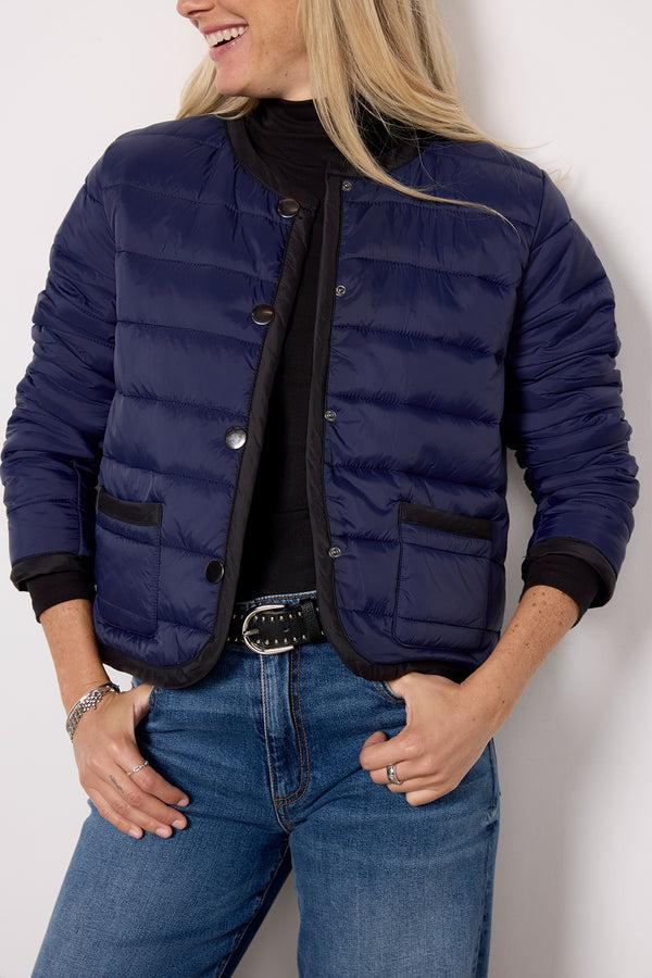 Everve Elle Puffer Jacket Navy