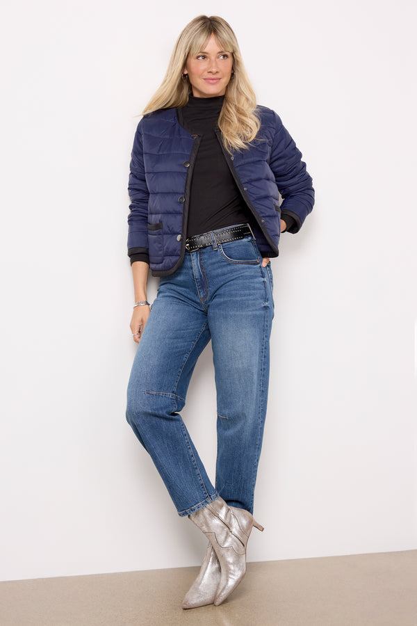 Everve Elle Puffer Jacket Navy