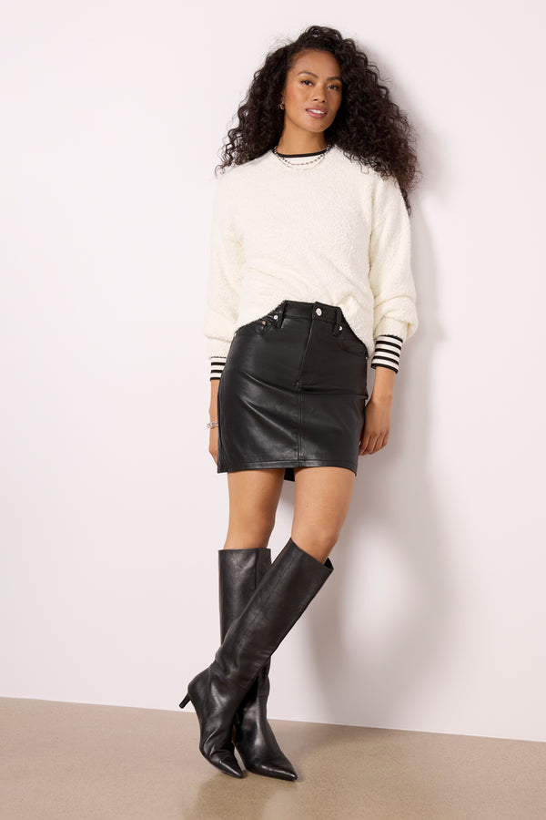 everve Ellie Faux Leather Skirt Black