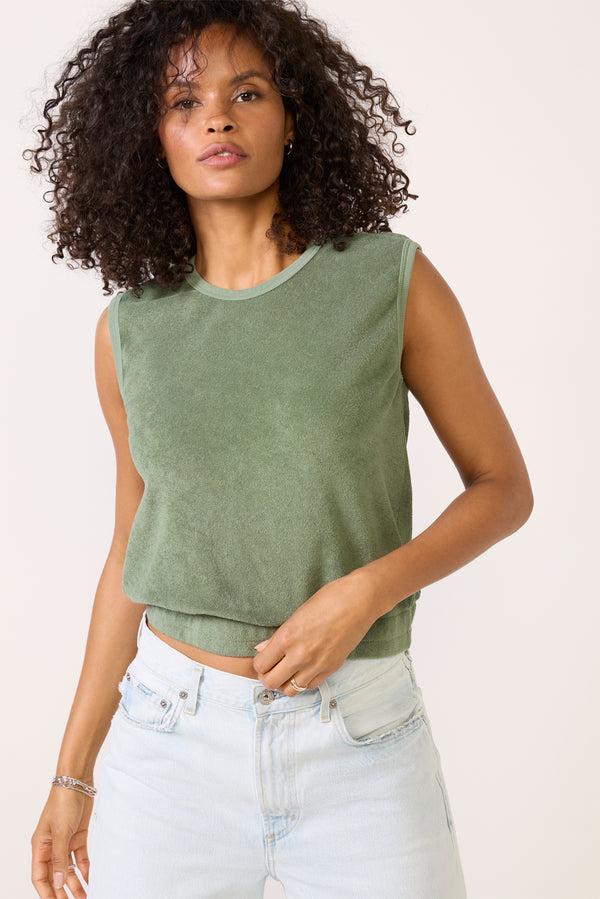 Everve Ellie Loop Terry Tank Aloe